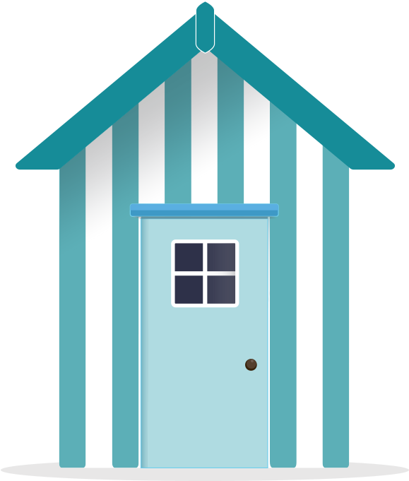 Picture Royalty Free Hut Clipart Beach Cottage - Beach Hut Images Clip Art (608x708), Png Download
