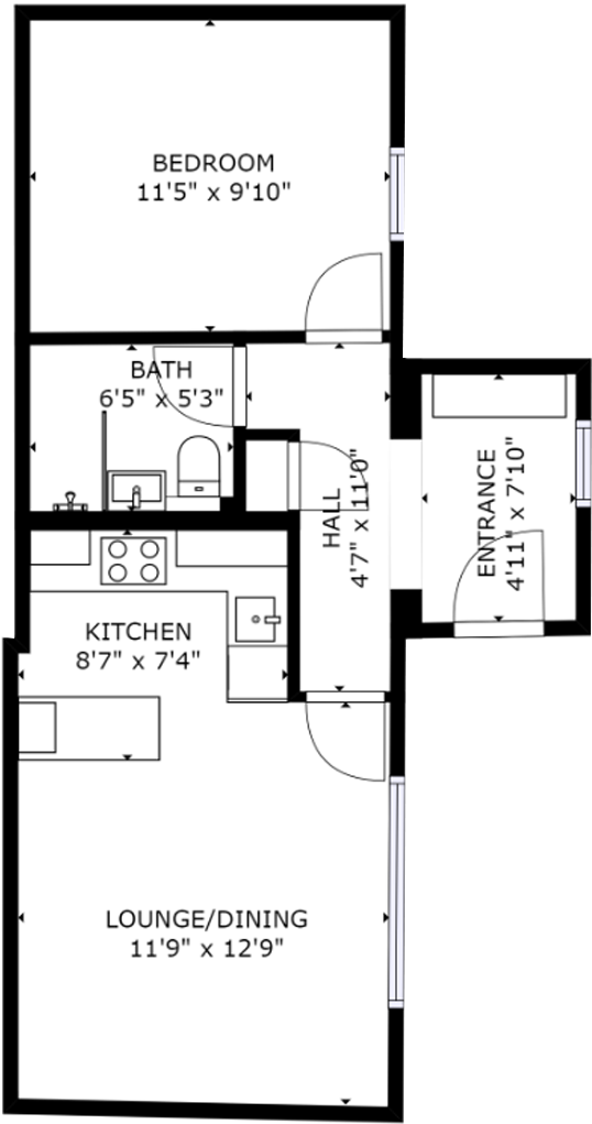 Hotspur Cottage Floor Plan - Floor Plan (1000x1200), Png Download