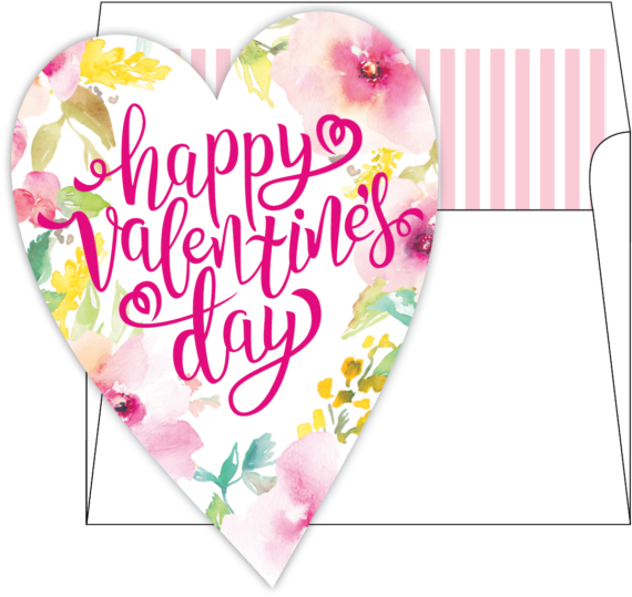 Rosanne Beck Valentine's Day Die-cut Greeting Card - Balloon (600x581), Png Download