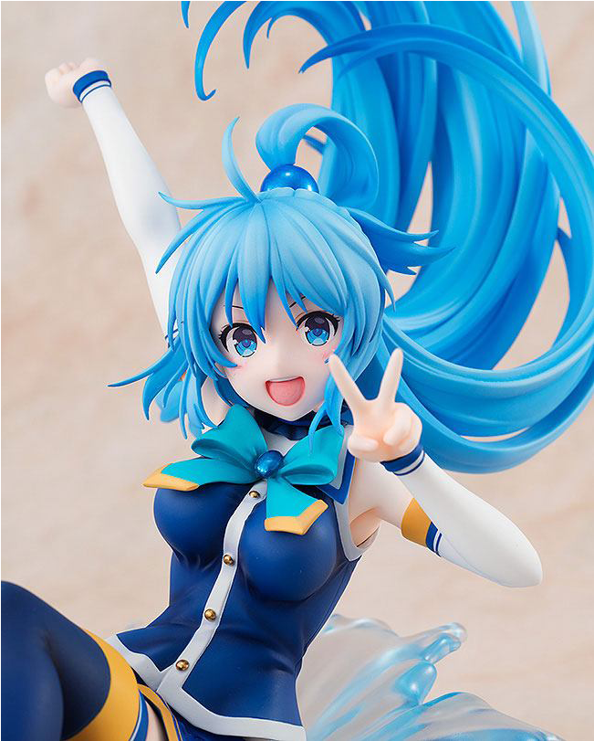 Konosuba Aqua 1/7 Scale Figure By Kadokawa - Konosuba Aqua Sneaker Bunko 30th Anniversary (810x810), Png Download