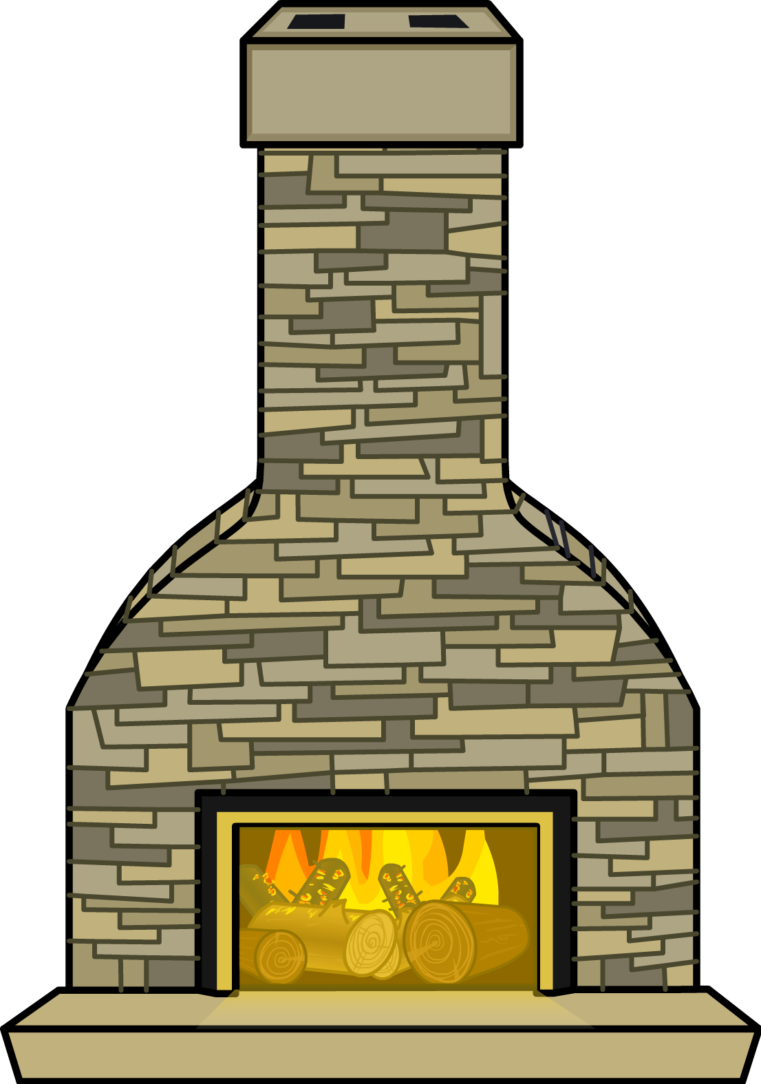 Cozyfireplace 804 Rustic Lit - Clip Art (1106x1575), Png Download