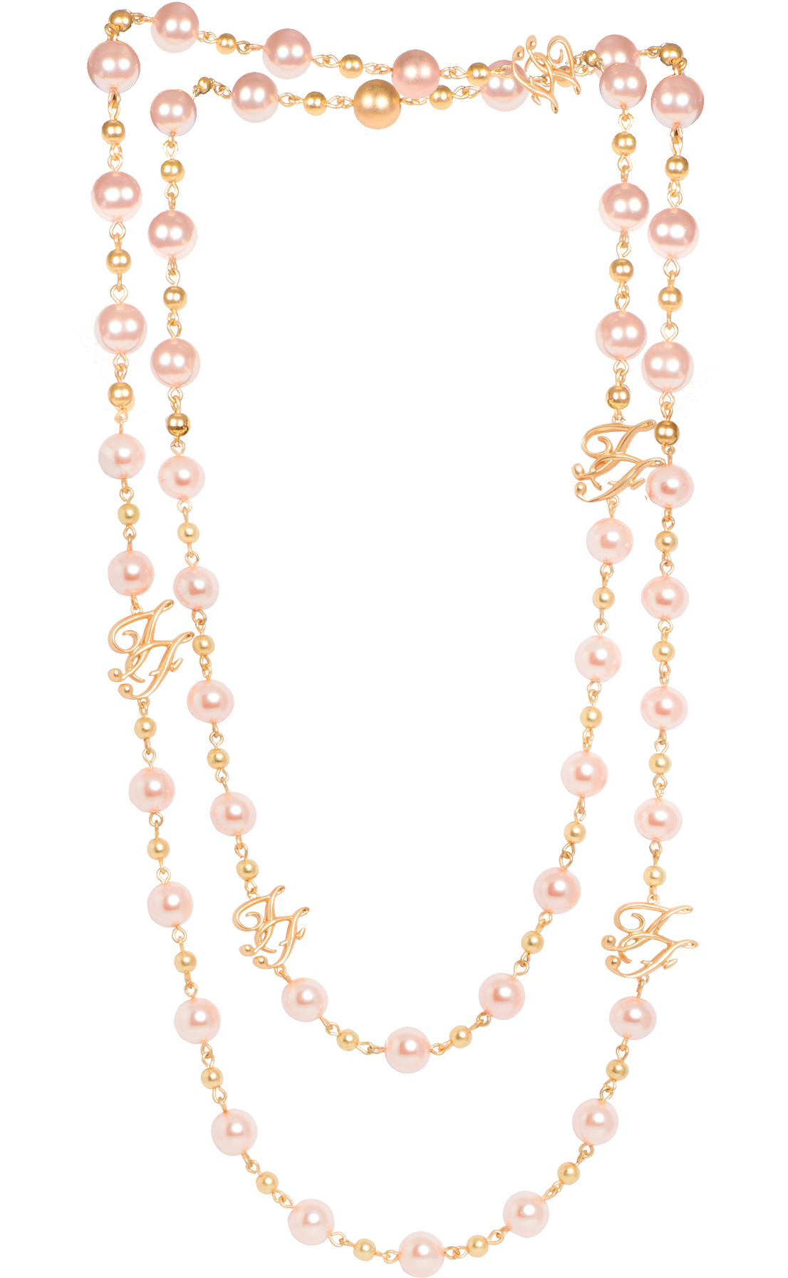 Pink Pearl Necklace & Bracelet With Faux Pearls - Too Faced Pearl Necklace (1200x1080), Png Download
