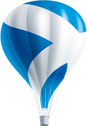 Balloon - Globo Aerostatico Blanco Y Azul (290x418), Png Download