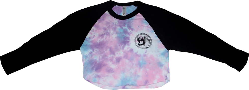 Sk8rats Tie Dye Baseball T Crop Top - Crop Top (1000x364), Png Download