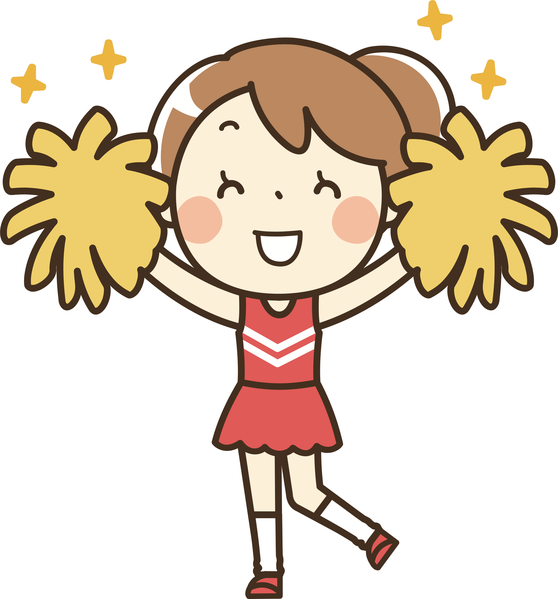 Transparent Download Collection Of Cheerleader Png - Clipart Cheerleader (2234x2400), Png Download