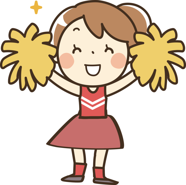 Cheerleading Pom-pom Cartoon Megaphone Illustrator - Transparent Cheerleader Clipart (753x750), Png Download
