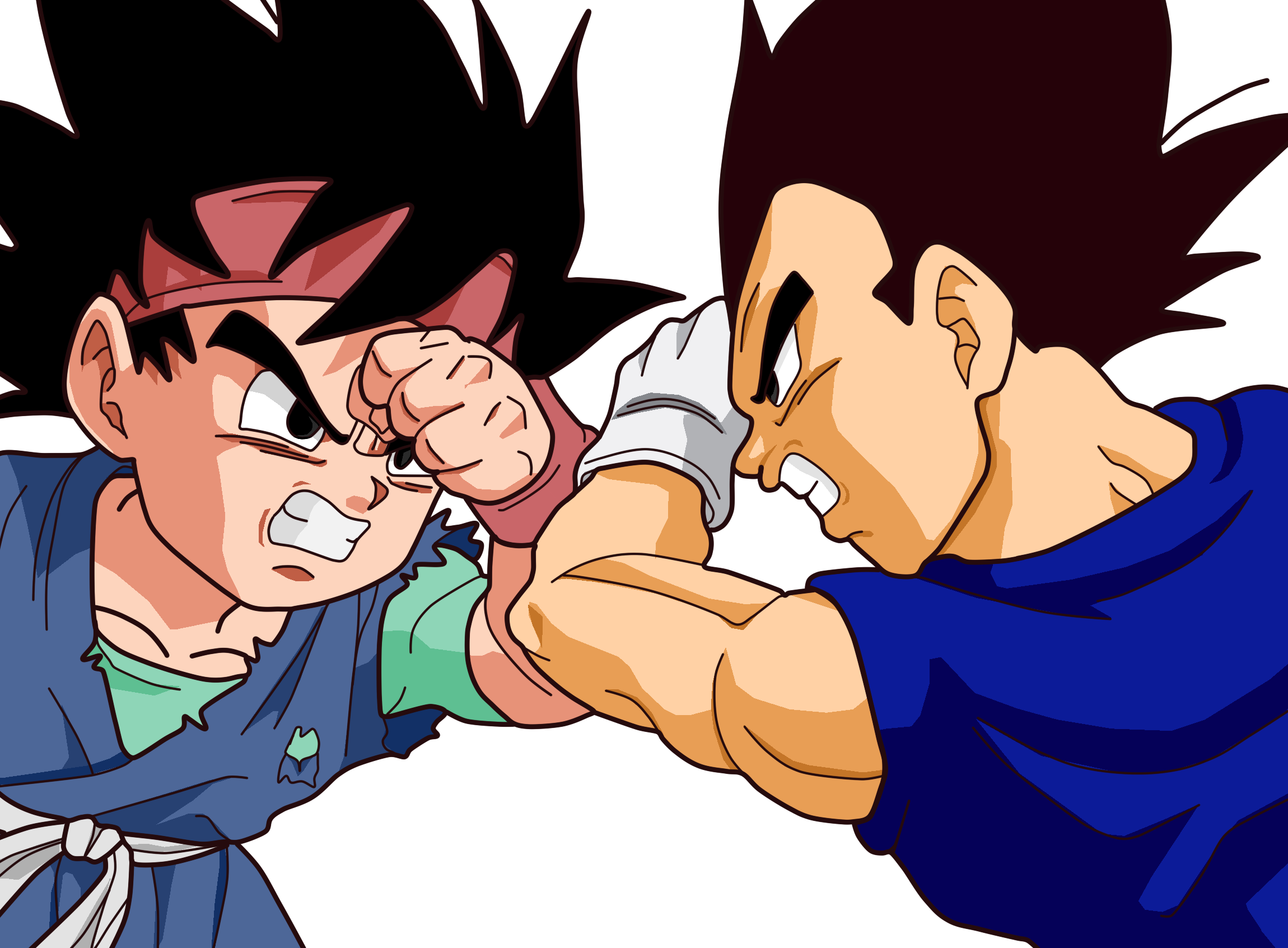 Dragon Ball Gt Goku - Goku And Vegeta Junior (2300x1693), Png Download