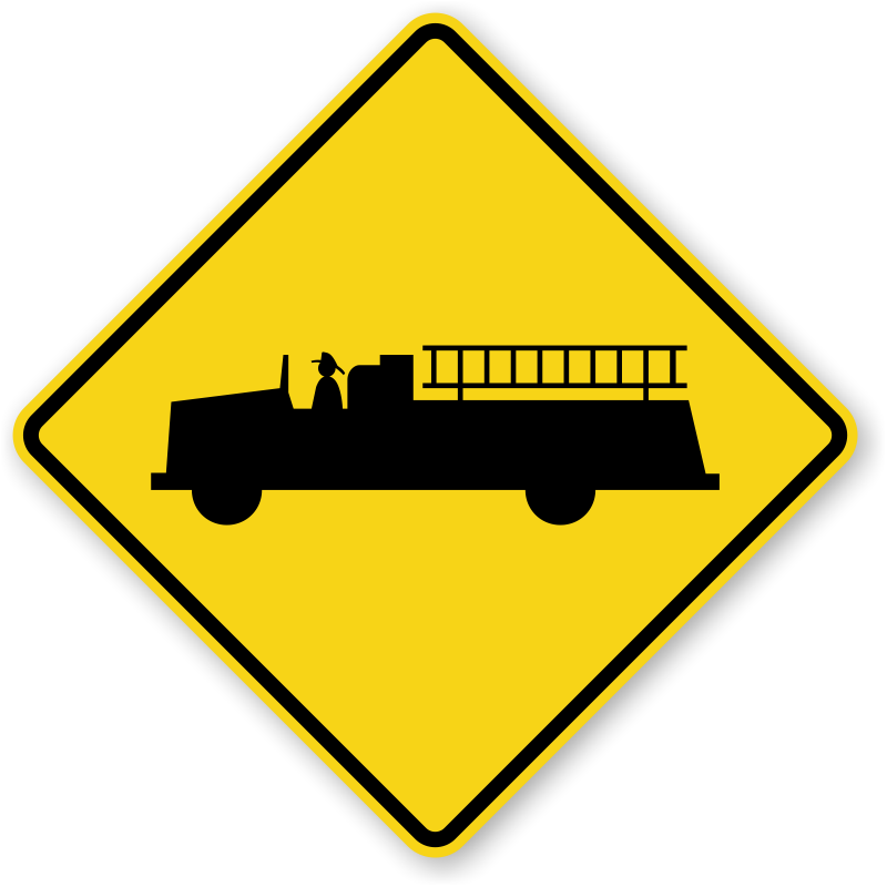 Emergency Vehicle Sign - Emergency Vehicle Warning Signs (800x800), Png Download