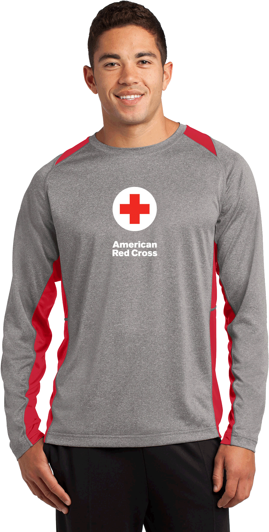 Unisex Performance Long Sleeve Colorblock T Shirt With - Sport-tek Jst64 - Piped Colorblock 1/4-zip Wind Shirt (1800x1800), Png Download