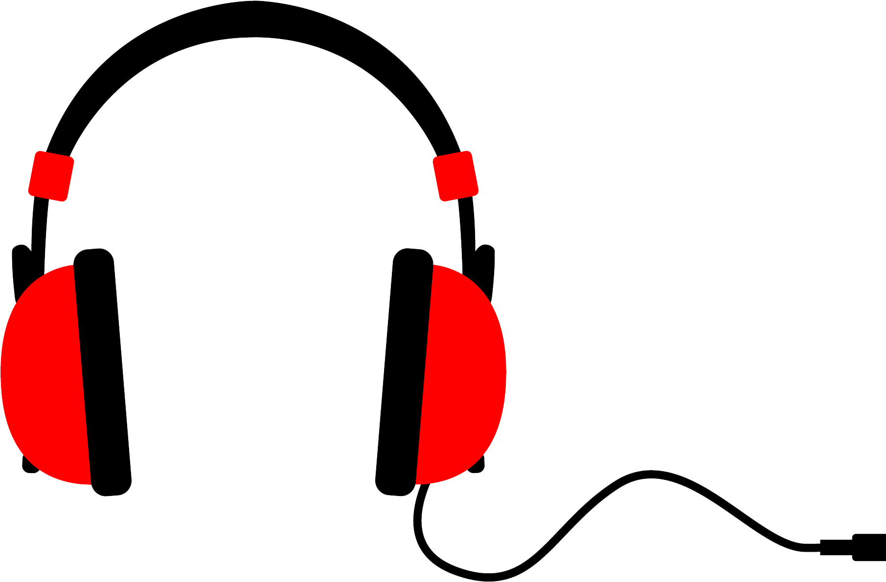 Musical Clipart Beats - Headphones Clip Art Red (2560x1600), Png Download