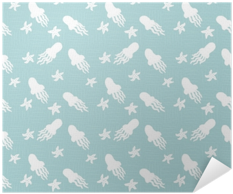 Sea Watercolor Seamless Pattern With White Jellyfishes - Watercolor Painting (400x400), Png Download
