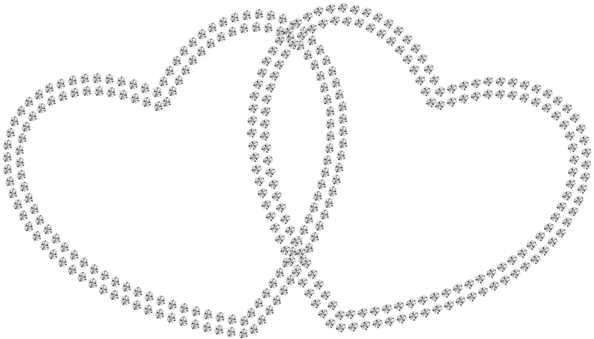 Two Diamond Hearts Png Clip Art Image - Silver Clipart Hearts (600x342), Png Download