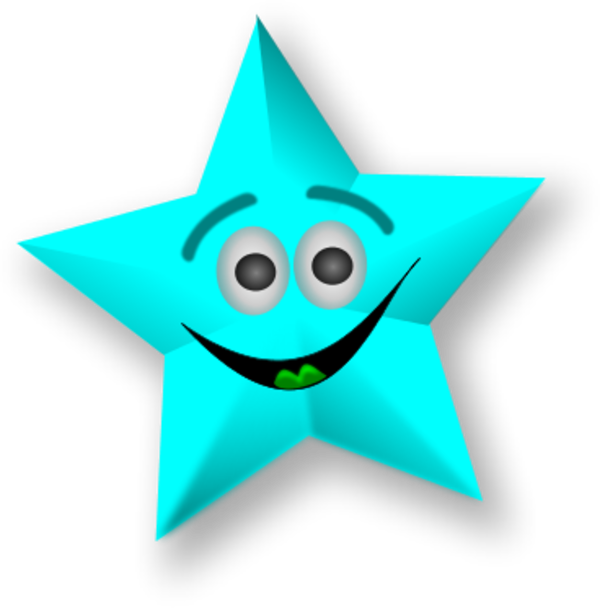 Smile Clipart Blue - Smiley Stars Clip Arts (600x608), Png Download