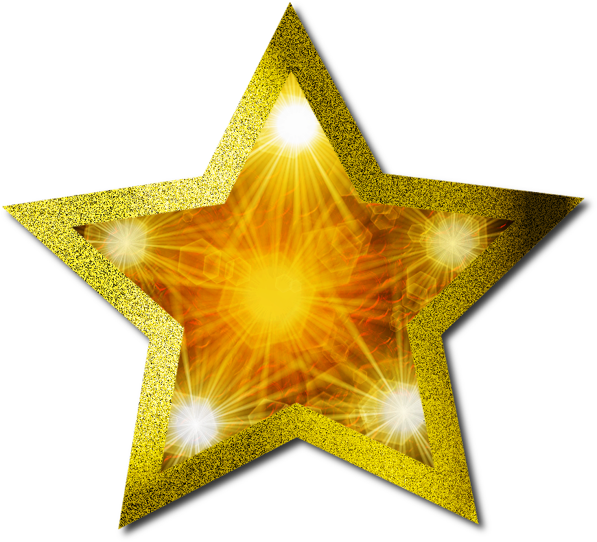 Christmas Gold Star Png Clipart - Christmas Gold Star Png (1000x1000), Png Download