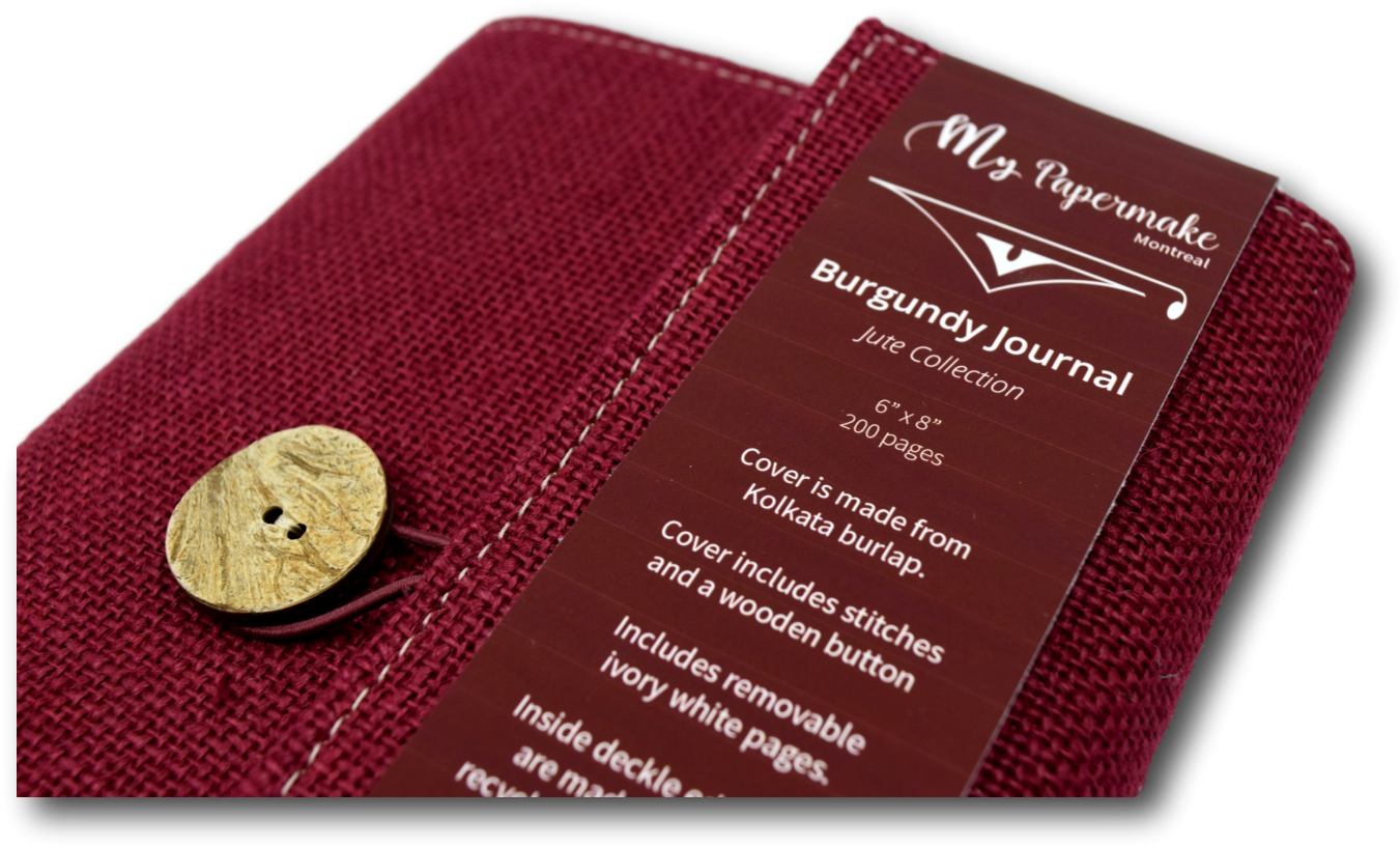 Burlap Jute Journal Burgundy - Coin Purse (1400x1400), Png Download