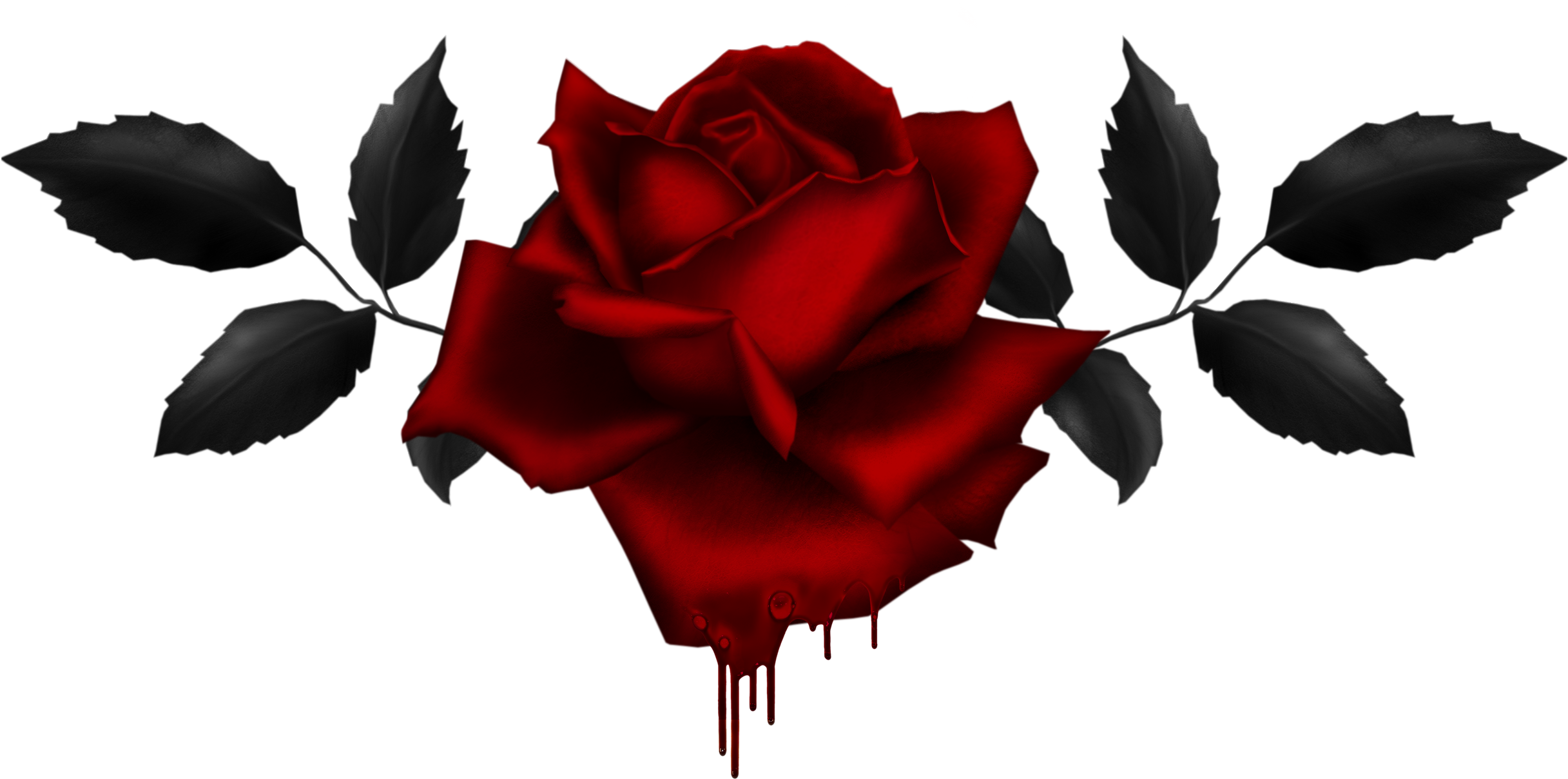 Gothc Clipart Rose - Gothic Rose Png (2544x1243), Png Download