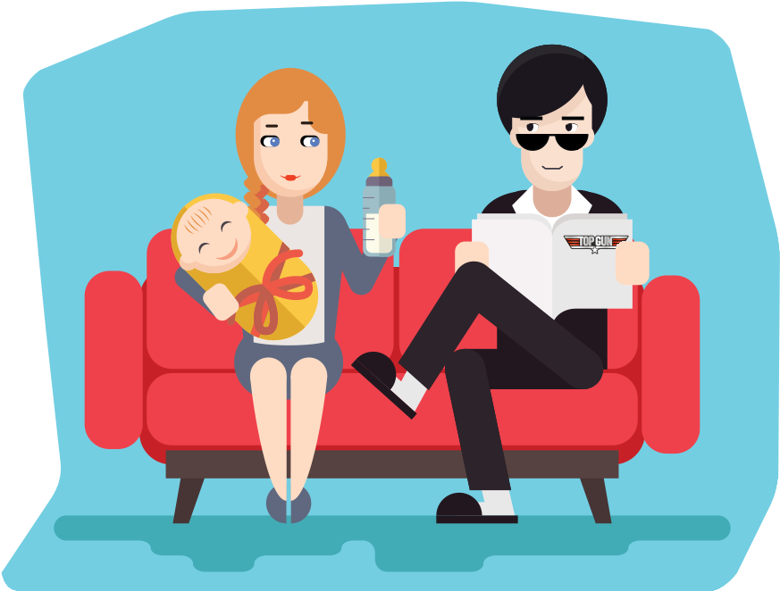 Move Over Tom Cruise, There's Room For Two - Dibujo Familia Moderna (990x743), Png Download