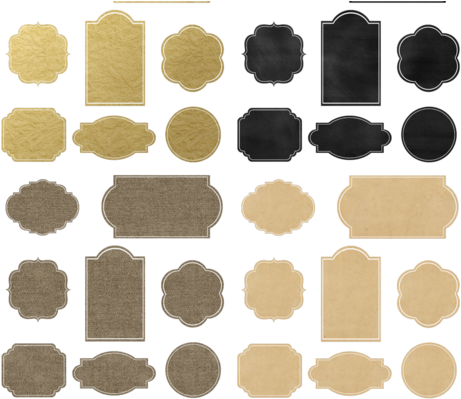 Burlap Gold Foil Vintage Paper Chalkboard Labels Fabric - Textile (470x403), Png Download