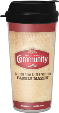 16 Oz Burlap Travel Tumbler Mug - Community Coffee (600x400), Png Download