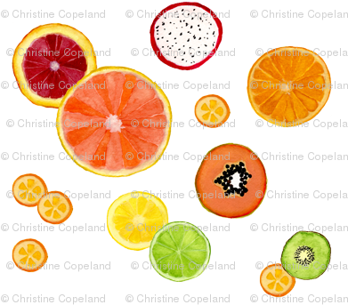 Tropical Fruit Salad - Blood Orange (400x342), Png Download
