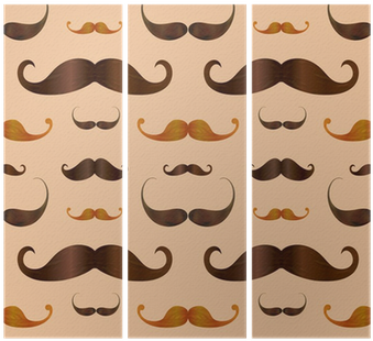Hipster Realistic Mustache Seamless Pattern Triptych - Placa Decorativa - Bigode - 0427plmk (400x400), Png Download