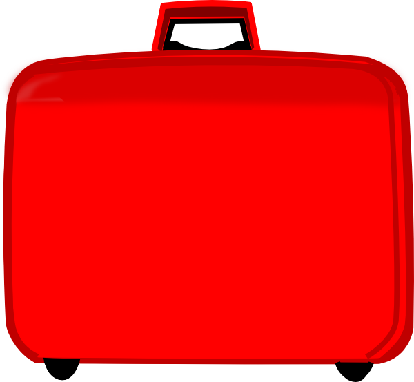 Red Clip Art At Clker Com Vector - Luggage Red Png (600x553), Png Download