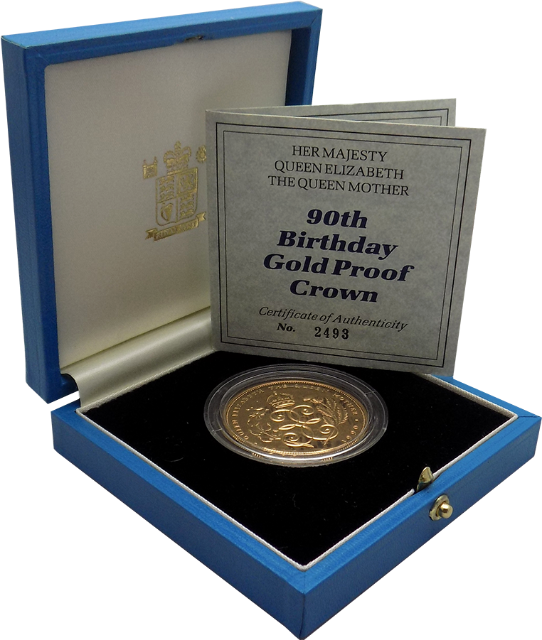 Pre-owned 1990 Uk Queen Mother 90th Birthday Gold Proof (900x900), Png Download
