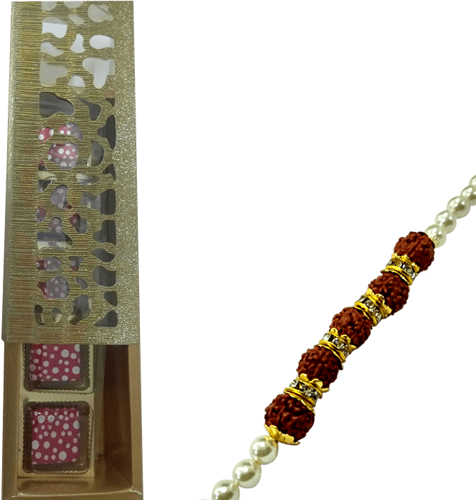 Exclusive Designer Rakhis With Chocolates - Bead (700x700), Png Download