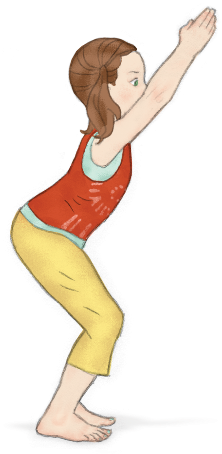 597 X 1024 1 - Chair Pose Kids (597x1024), Png Download