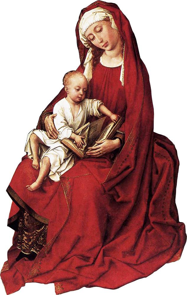 Rogier Van Der Weyden And The Virgin Mary - Madonna And Child (633x1000), Png Download