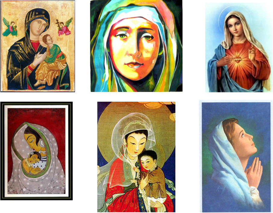 Various Contemporary And Traditional Images Of Mary - Mary In Different Cultures (906x706), Png Download