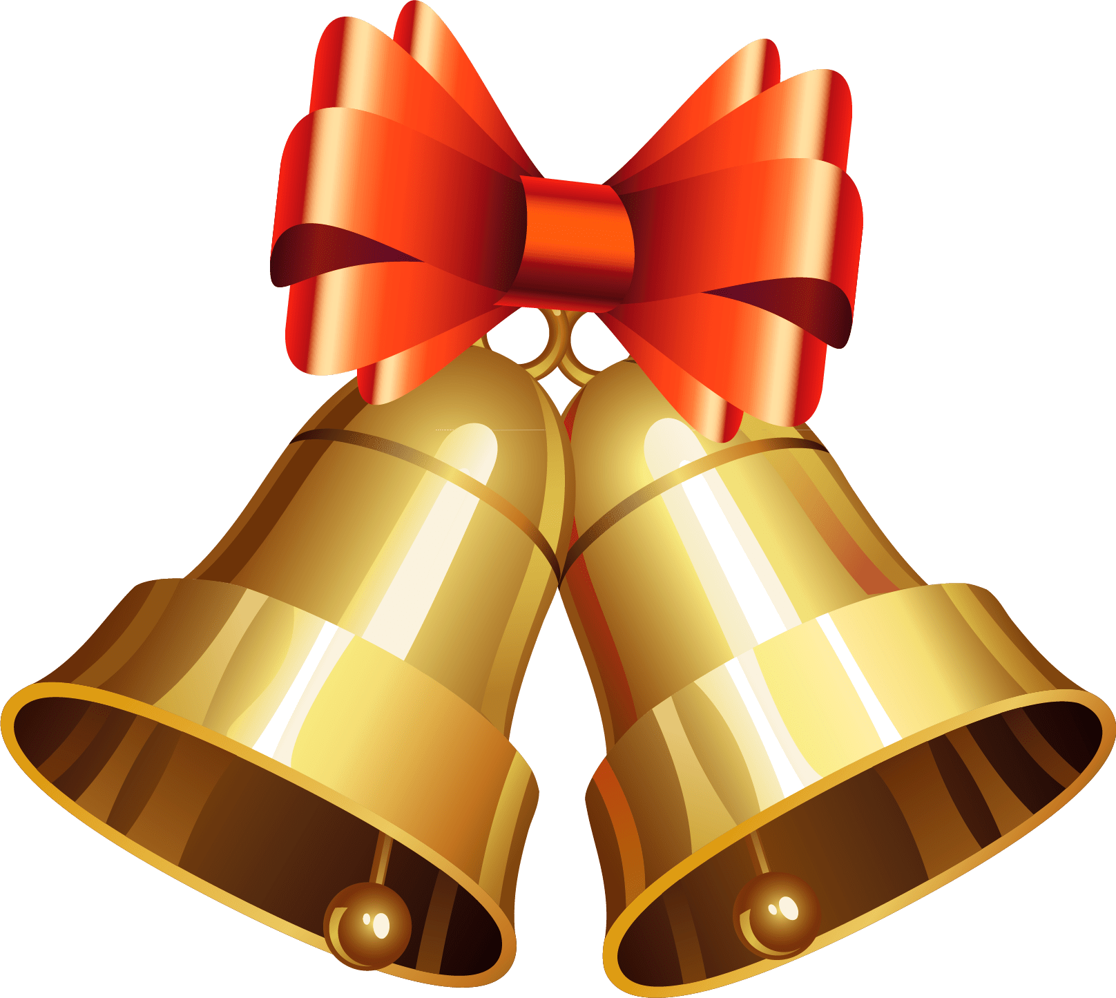 Christmas Bells - Golden Bell Png (1616x1445), Png Download