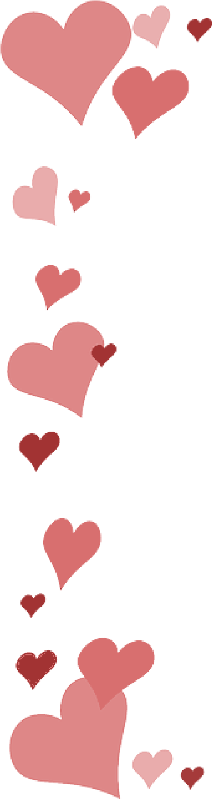 Valentine Border Png With Love Pink Hearts 6603 Transparentpng - Valentines Heart Border Transparent (800x1600), Png Download