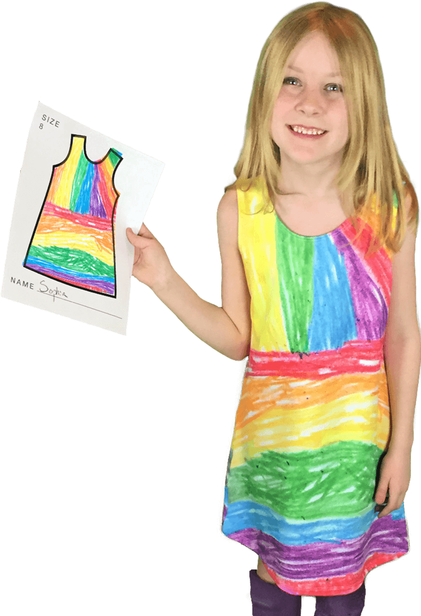 Kids Design Their Dresses Hands On - Dresses On Apps Drawing (974x1270), Png Download