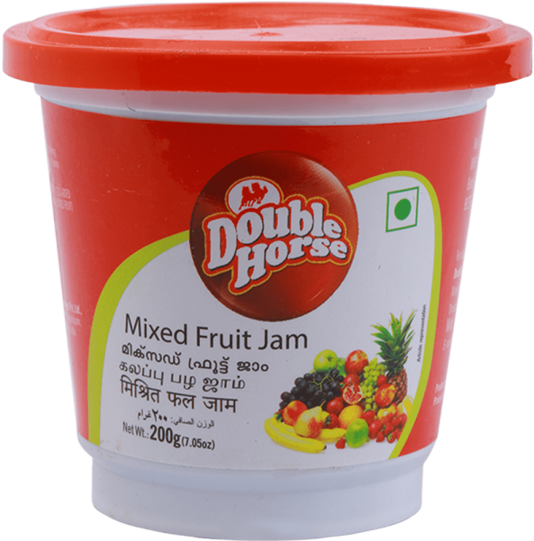 Double Horse Mixed Fruit Jam 200g - Ice Cream (600x600), Png Download