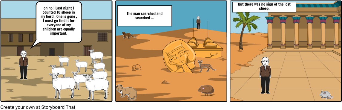 The Lost Sheep - Cartoon (1164x385), Png Download