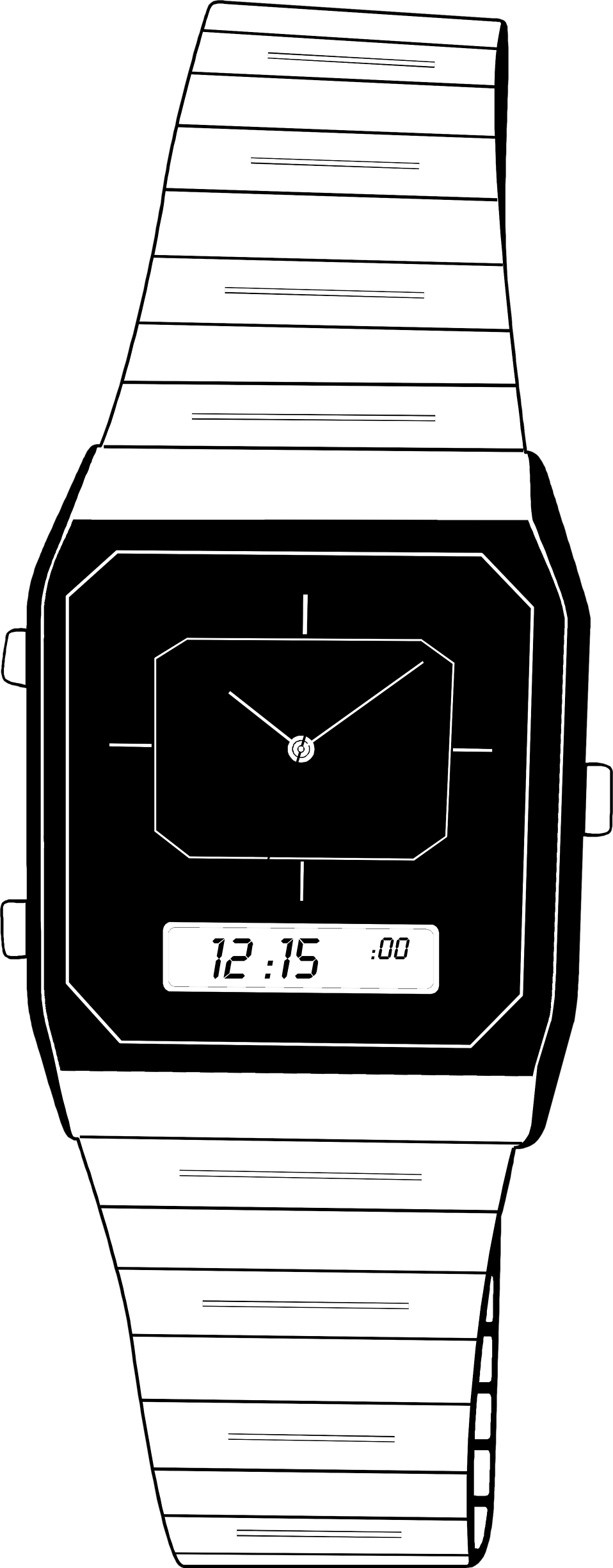 Digital Wrist Watch Clipart Digital Wrist Watch Clipart - Analog Watch (958x2447), Png Download
