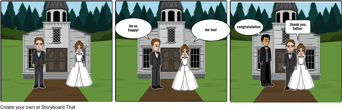 The Wedding - Cartoon (1164x385), Png Download