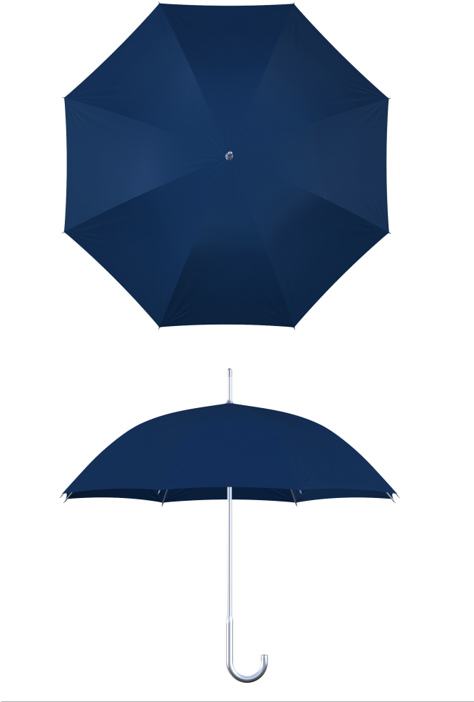 Aluminum Frame Navy Umbrella - Navy Blue Umbrella Png (683x1024), Png Download