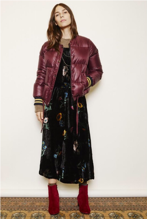 Burgundy Very Short Puffa Jacket Purplepffajacket2 (701x700), Png Download