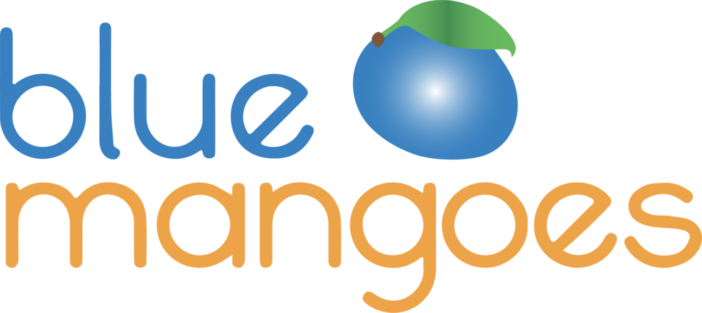 Blue Mangoes-full Color (1000x447), Png Download