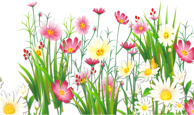Download Grass Clipart Transparent Background - Flower And Grass Png