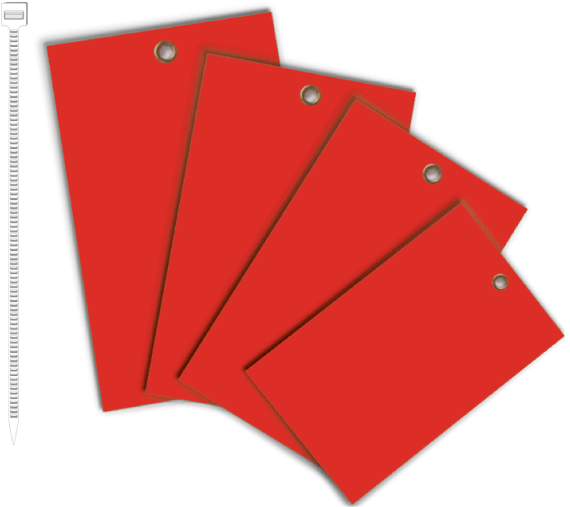 Red Write-on Vinyl Tag - Cardstock Equipment Tags (600x520), Png Download