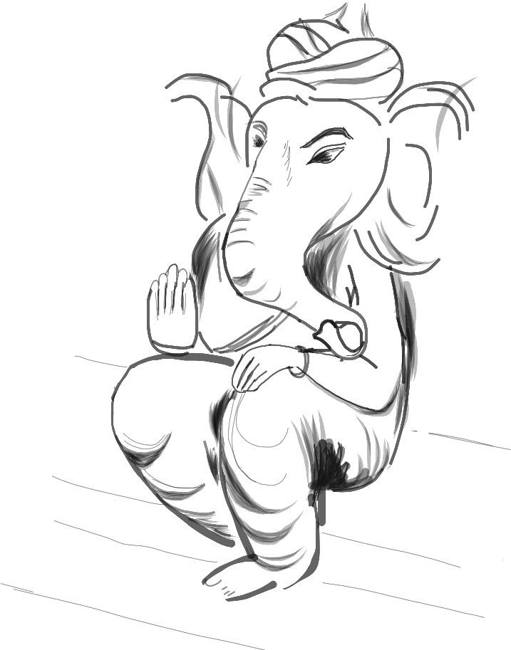 Simple Illustration Of Ganesh - Sketch (768x938), Png Download