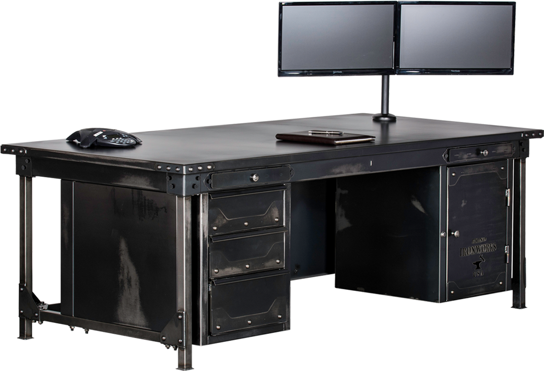 Ironworks Executive Desk Ironworks - Desk (1200x1200), Png Download