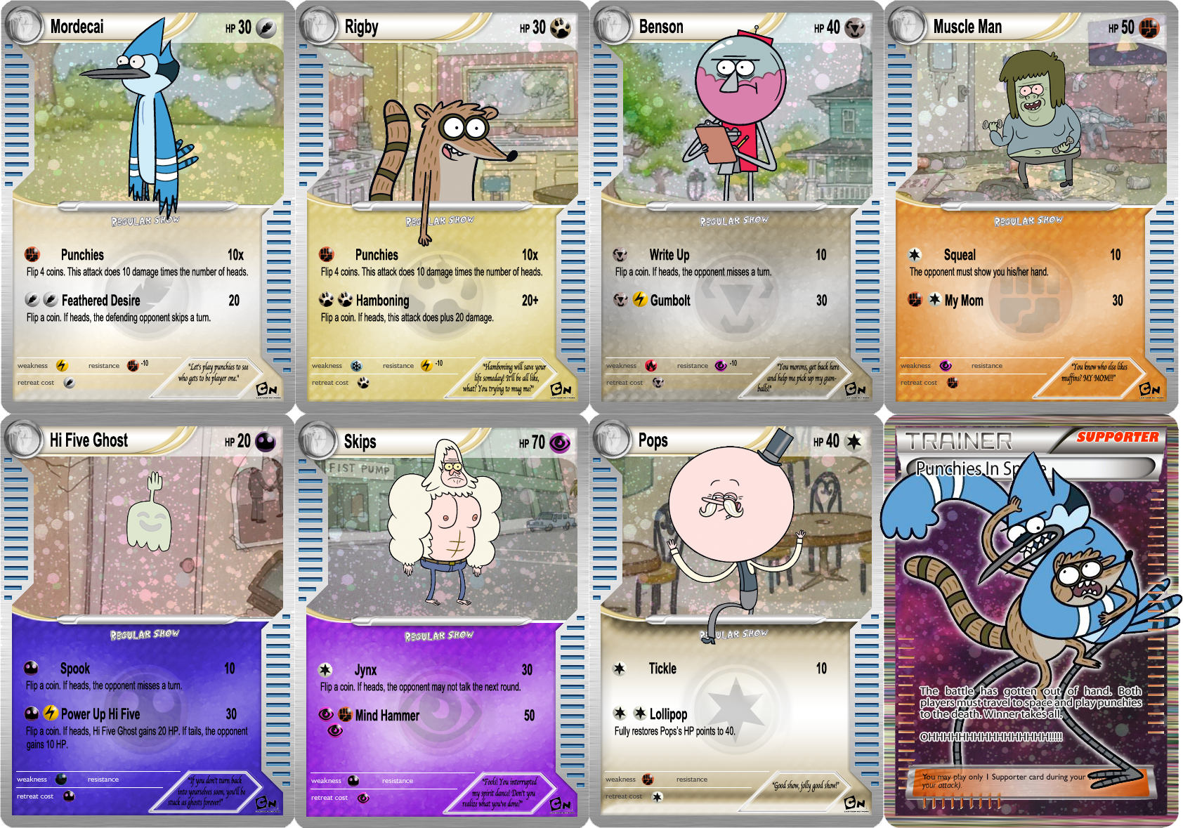 Regular Show Pokemon Cards (1684x1179), Png Download