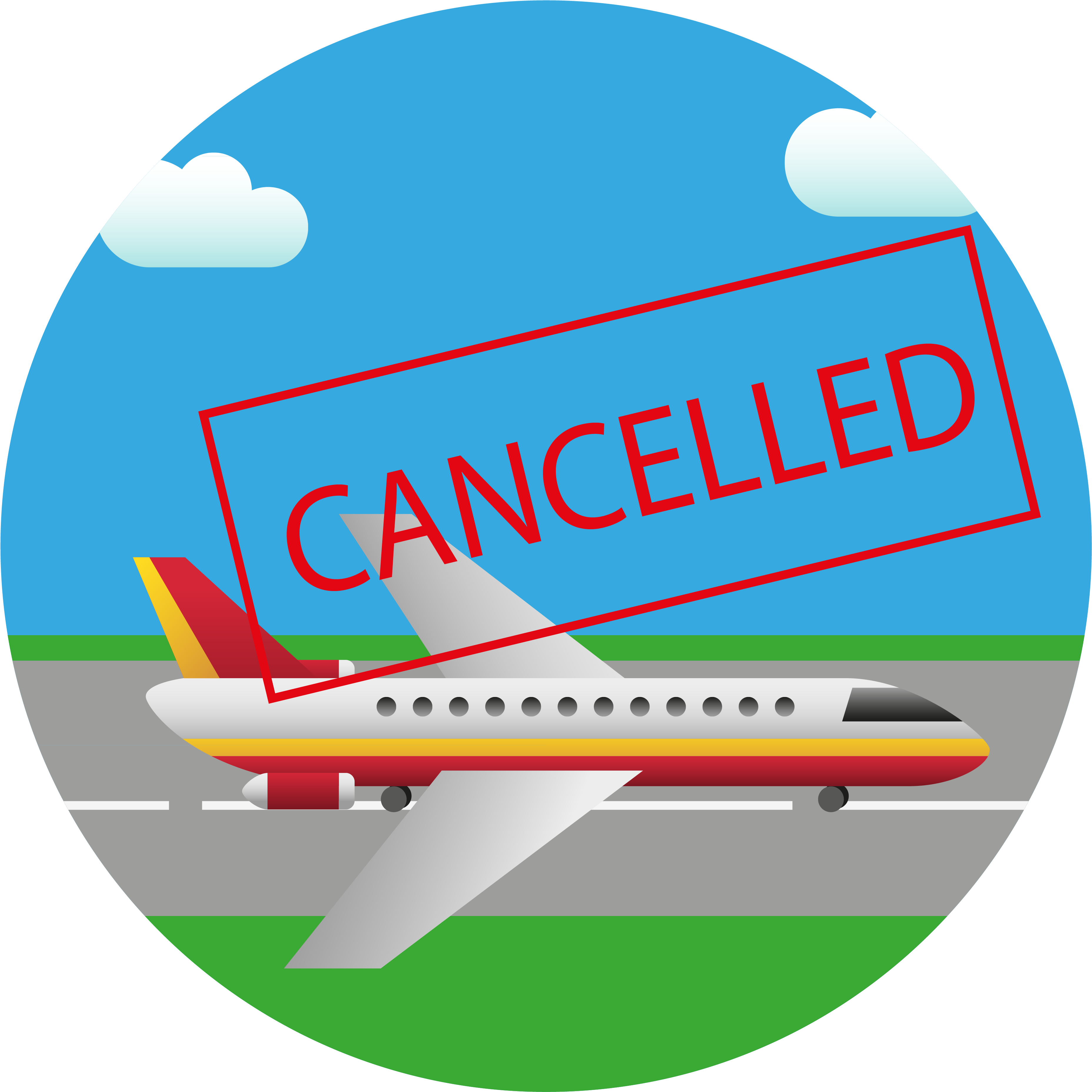 My Flight Got Cancelled - Canceled Flight Cartoon (3750x3750), Png Download
