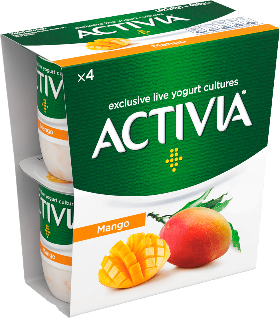 Activia Mango - Yaourt Activia Cereales (995x1126), Png Download