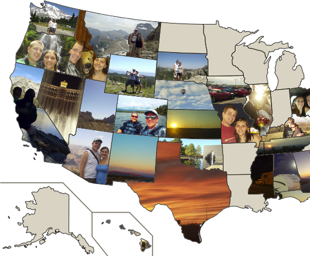 Blank Collage Frames Png (1296x1080), Png Download