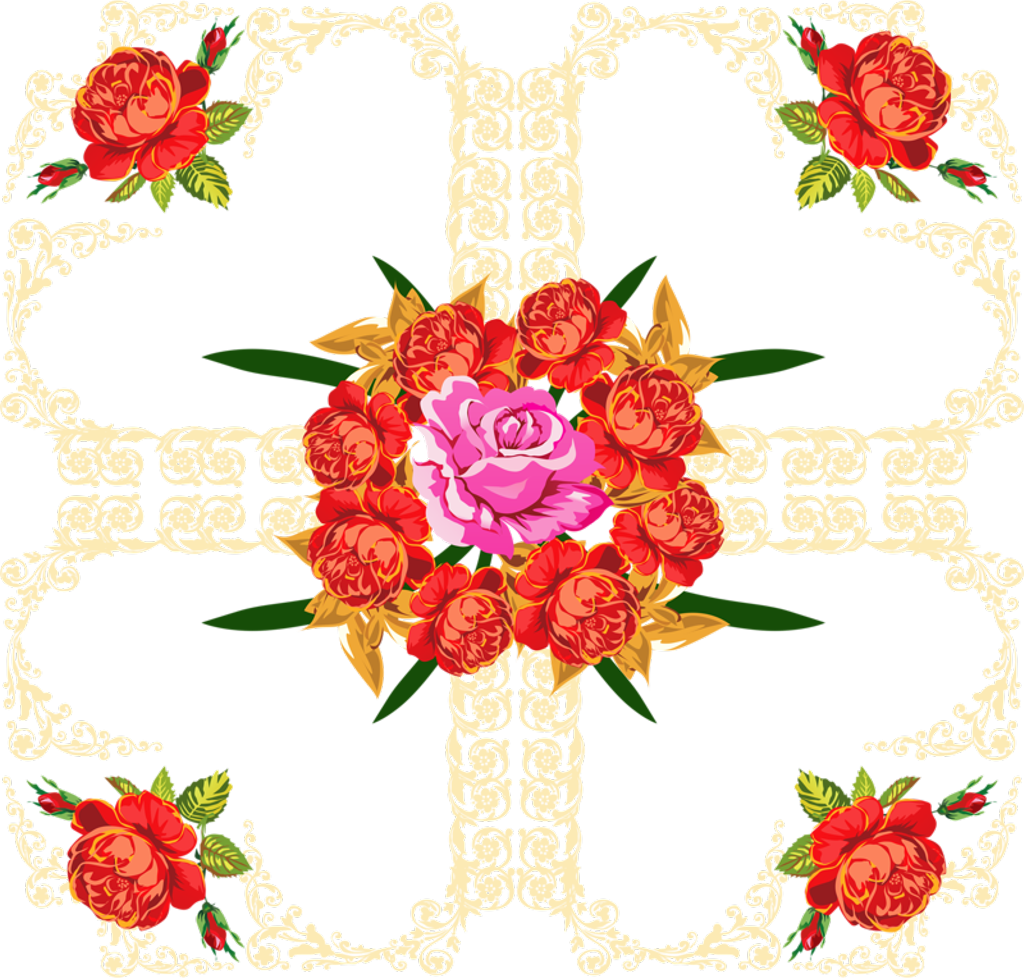 Frames Frame Borders Border Collages Collage Flowers - Rose (1024x978), Png Download